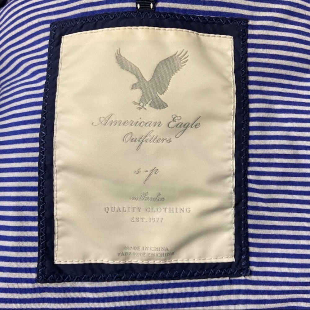 AE American Eagle Womens Puffer Vest Size S Full Zip Pockets Solid Navy Blue - Picture 6 of 6